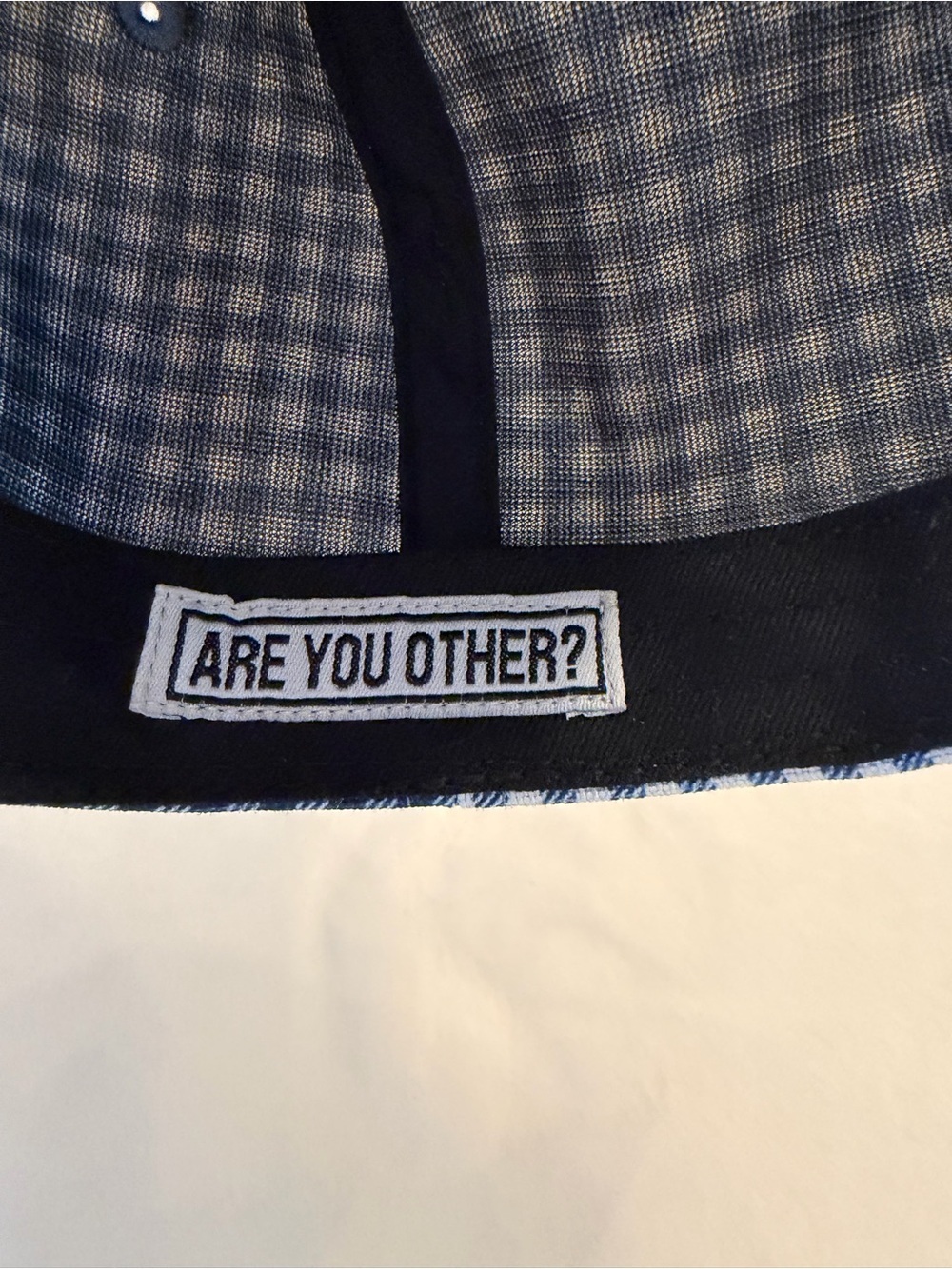 NWT! “I am Other” Pharrell Williams Blue & White Gingham Adjustable Baseball Hat - Picture 5 of 7